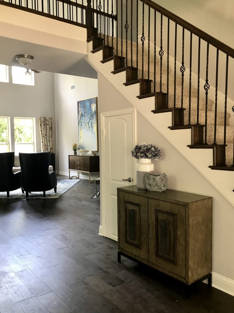 Entryway for custom model home furniture package
