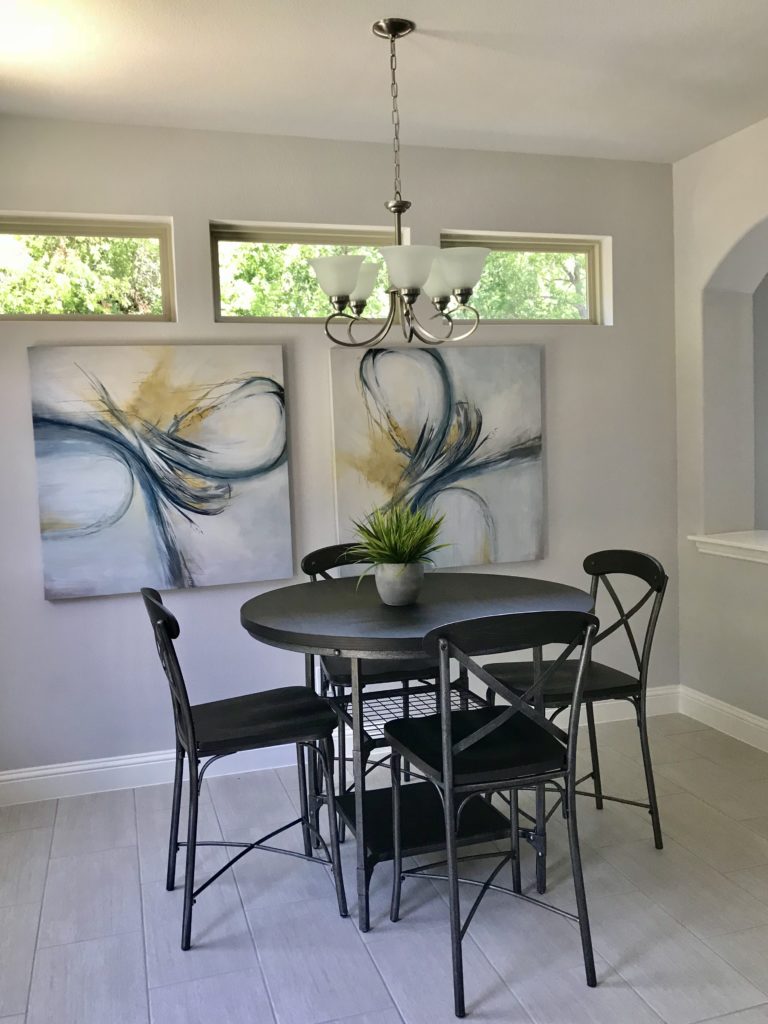 Kitchen nook and artwork for model home.