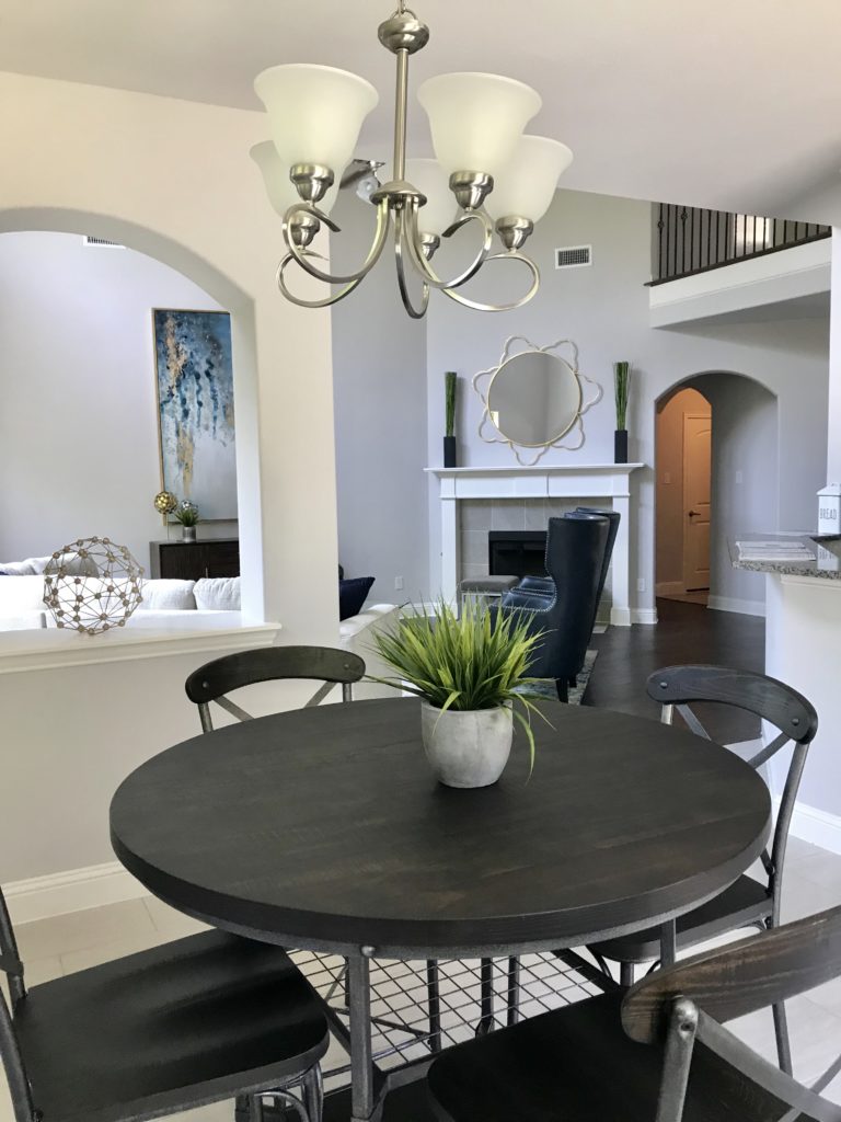 Kitchen nook in model home.