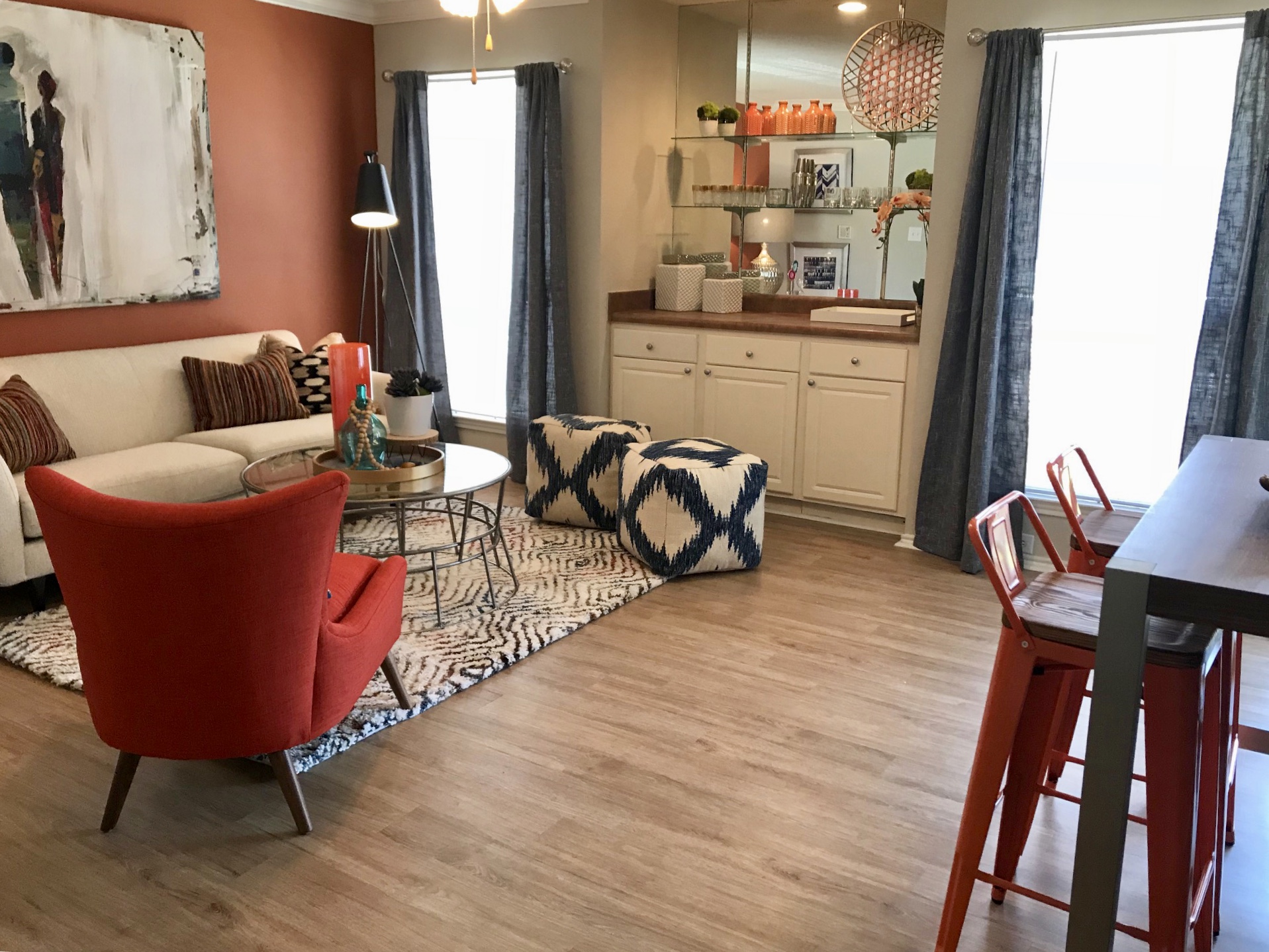 living room & kitchen interior