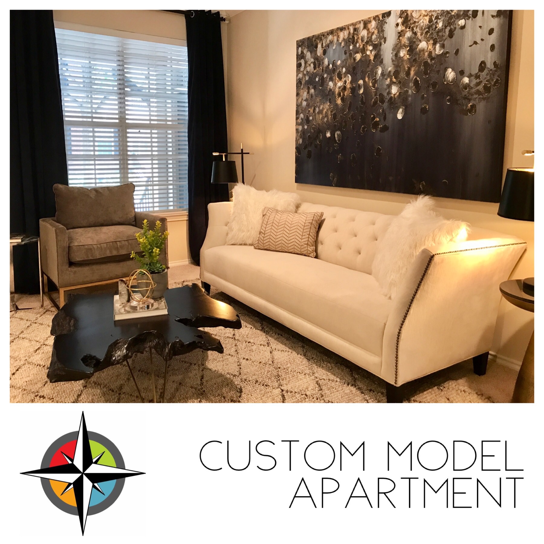model apartment living room interior
