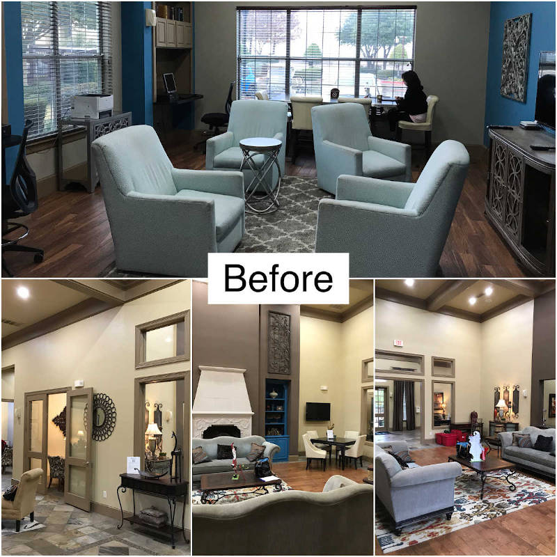 before & after interior design