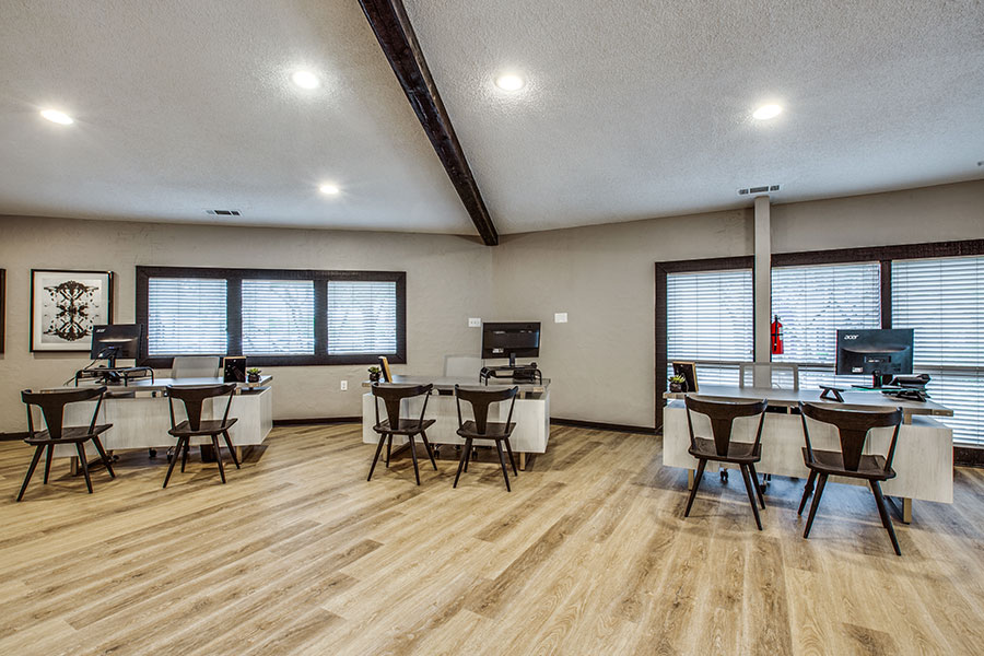 Leasing Office interior after the multifamily makeover