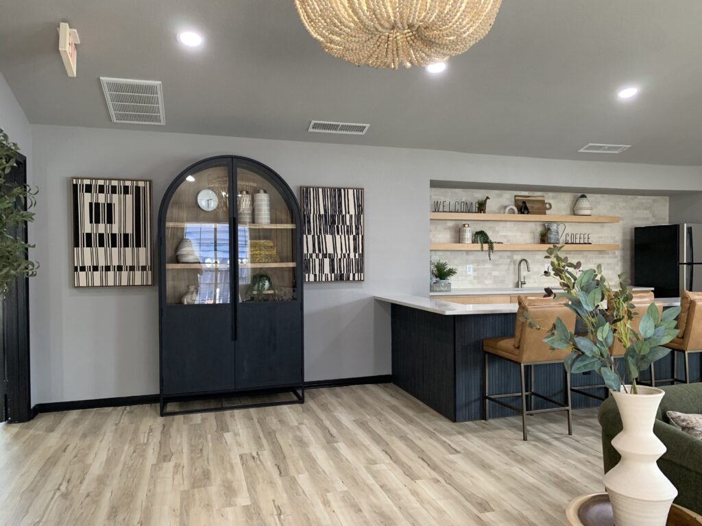 Kitchen and Clubroom area after the redesign.