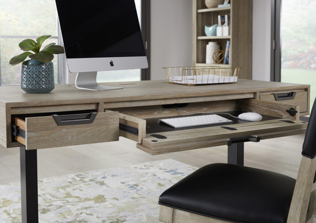 Aspenhome standing desk keyboard tray and drawers
