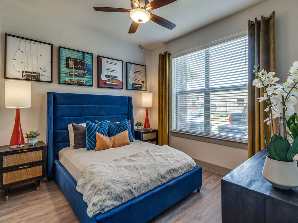 Main bedroom in the custom apartment model