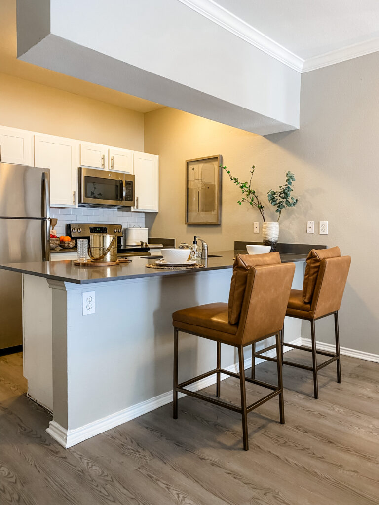 Kitchen in the custom model apartment