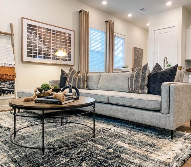 Legacy at Rock Hill custom model with cozy and neutral furnishings