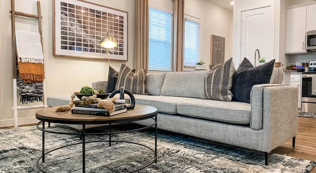 Legacy at Rock Hill custom model with cozy and neutral furnishings