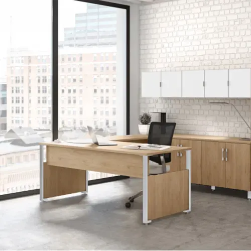 Logiflex - Level U Desk Typical 1 - Natural Maple